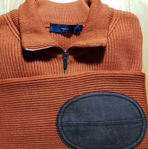 ZEGNA SPORT half-zip sweater with elbow patches